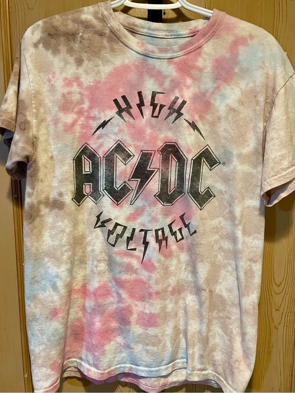 AC/DC High Voltage Pastel Tie-Dye Band T-Shirt - Size Small